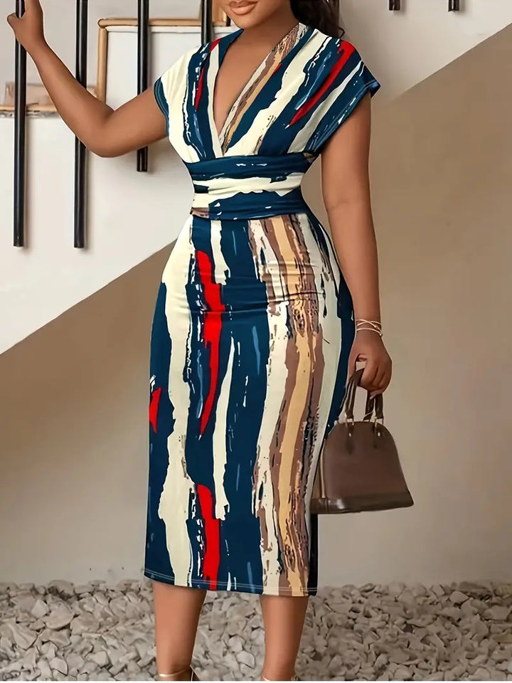 Levoire | Robe Décontractée, À Manches Courtes, Ajustée Couleur mixte