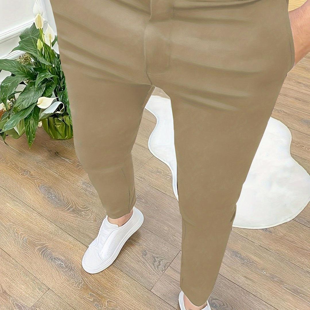 Levoire | Skinny Fit Pantalons Pour Hommes Avec Détails Zippés En Couleur Unie