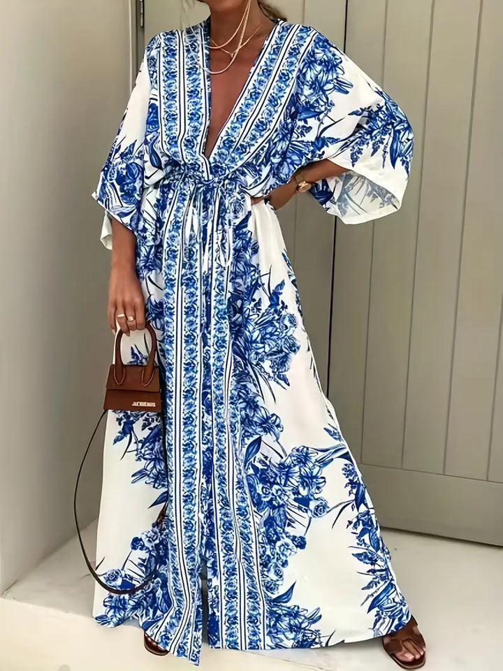 Levoire | Robe Ample Et Fendue Avec Imprimé Floral