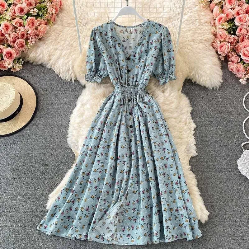 Levoire | Robe femme à manches courtes Bleu ciel Une taille