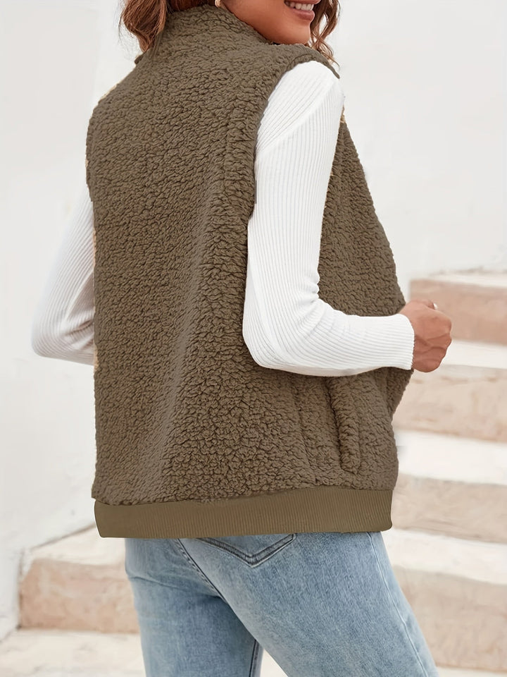 Levoire | Gilet À Zip Duveteux Dans Une Couleur Unie