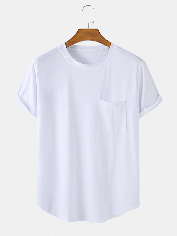 Levoire | T-Shirts Basiques Unis Avec Poche Blanc