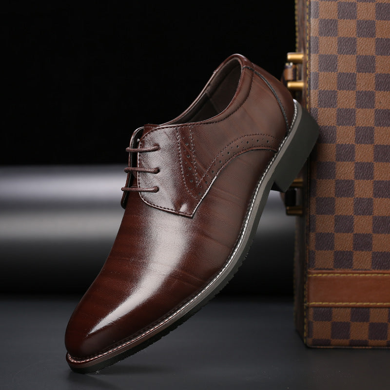 Levoire | Lace-Up Shoes For Men With Brogue Details braun