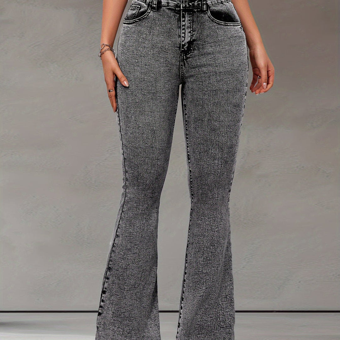 Levoire | Stretch Denim Flare Leg -Jeans Dans Une Couleur Unie Élégante