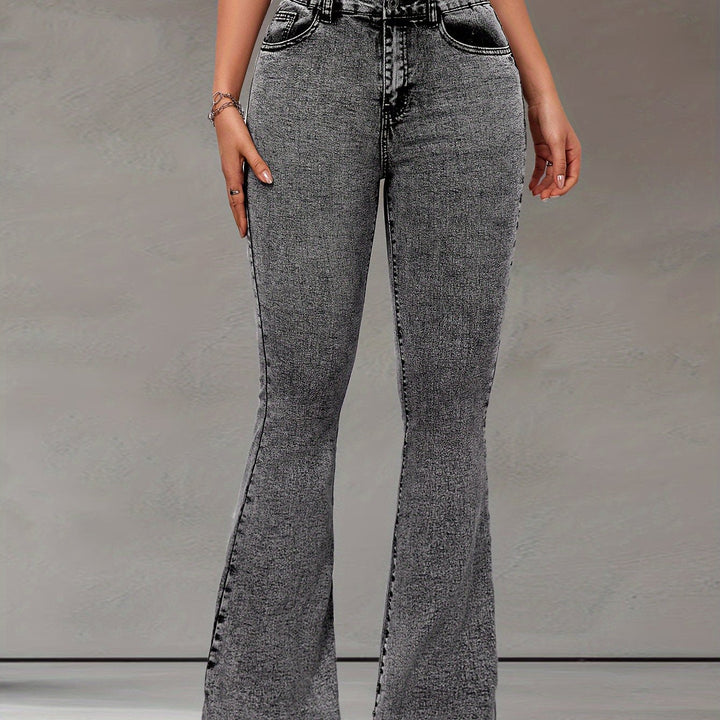 Levoire | Stretch Denim Flare Leg -Jeans Dans Une Couleur Unie Élégante
