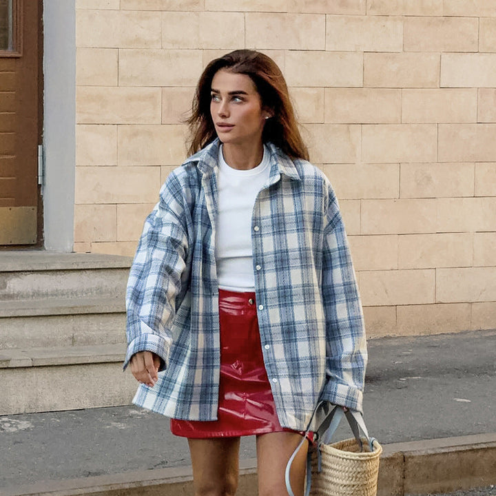 Levoire | Chemise À Carreaux Décontractée En Bleu Demande Sans Temps Bleu