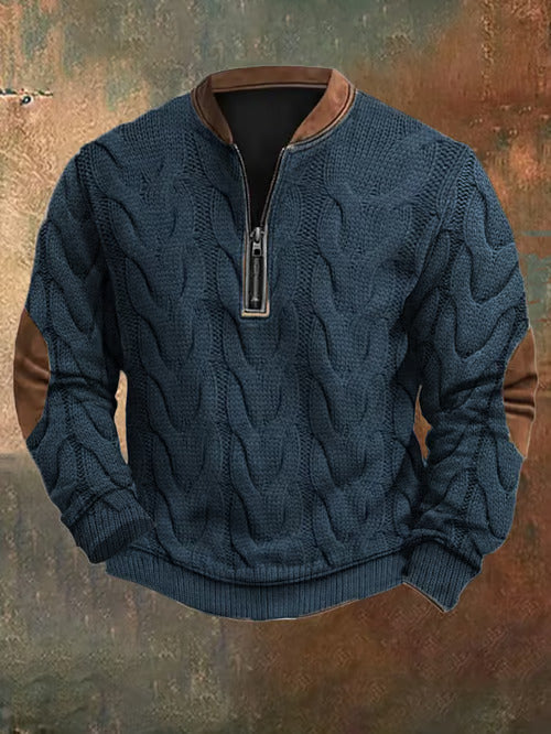 Levoire | Pull À Zip Réchauffant En Tricot Bleu