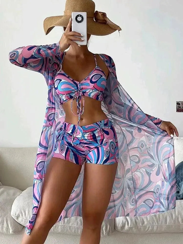 Levoire | Maillot de bain bikini trois pièces pour femmes Lila