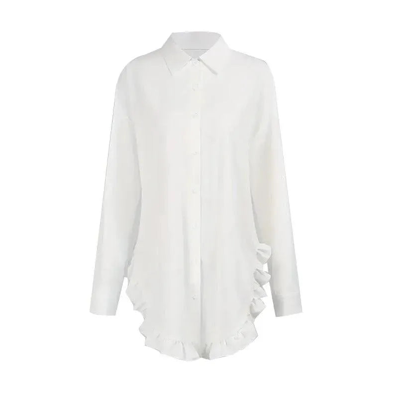 Levoire | T-shirt en dentelle blanche pour femme à forme irrégulière Blanc