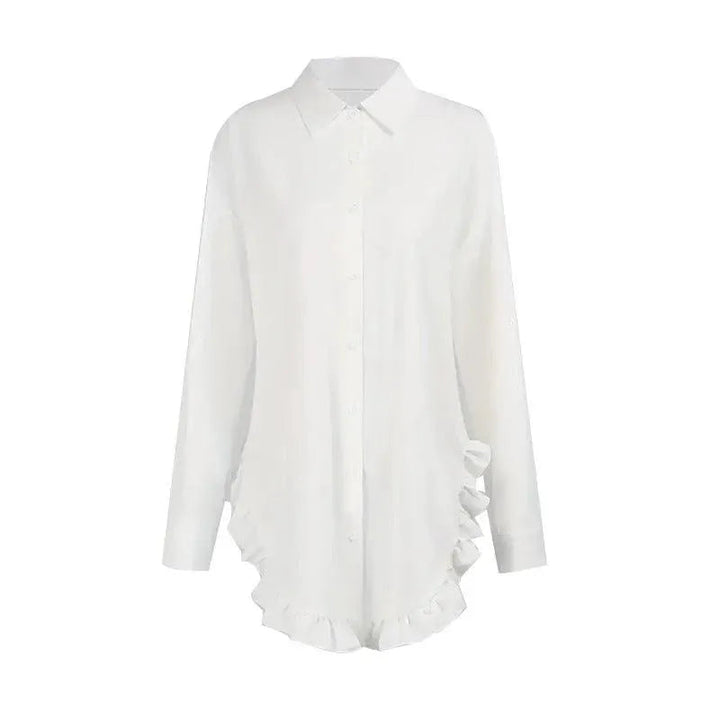 Levoire | T-shirt en dentelle blanche pour femme à forme irrégulière Blanc