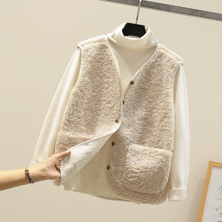 Levoire | Gilet Classique En Laine D'Agneau Beige