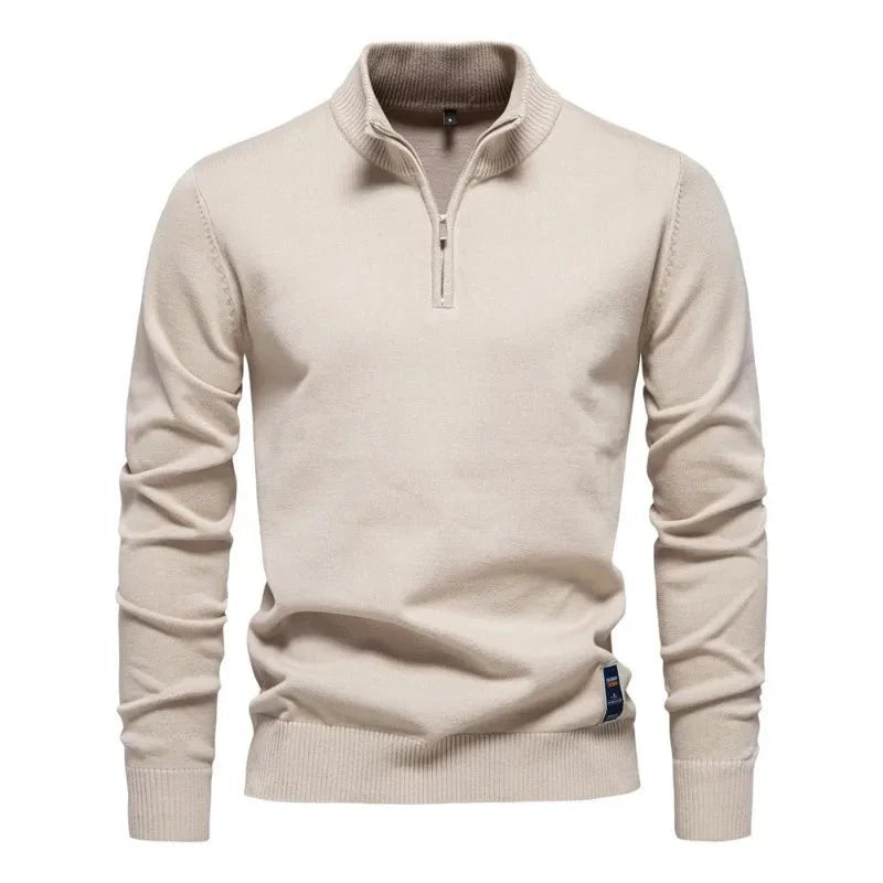 Levoire | I Pull-Over Avec Fermeture Éclair Beige