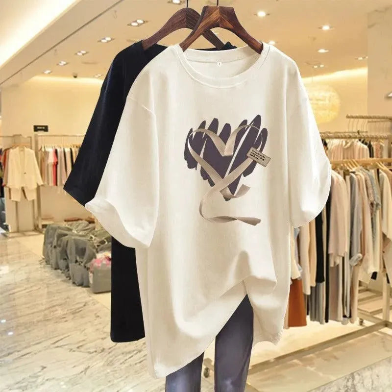 Levoire | T-shirt femme à manches courtes en coton de taille moyenne Abricot