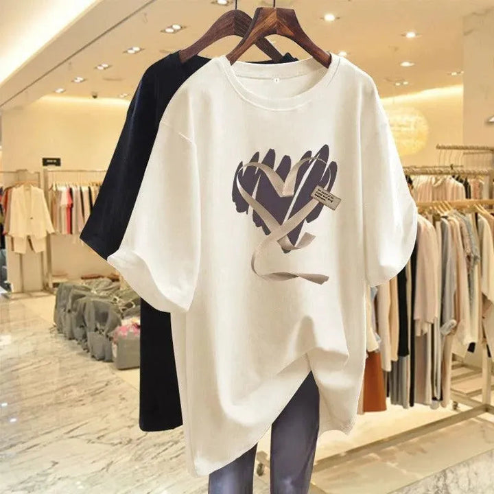 Levoire | T-shirt femme à manches courtes en coton de taille moyenne Abricot