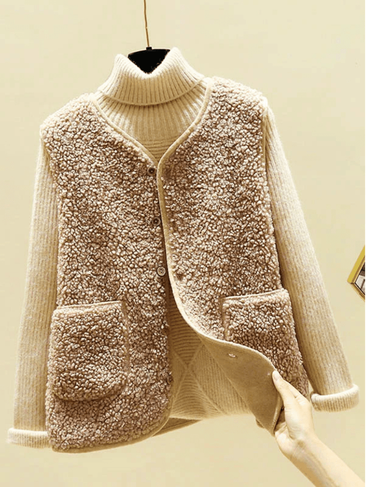 Levoire | Femmes Gilet Sans Manche Chaud Confortable & Tendance Beige