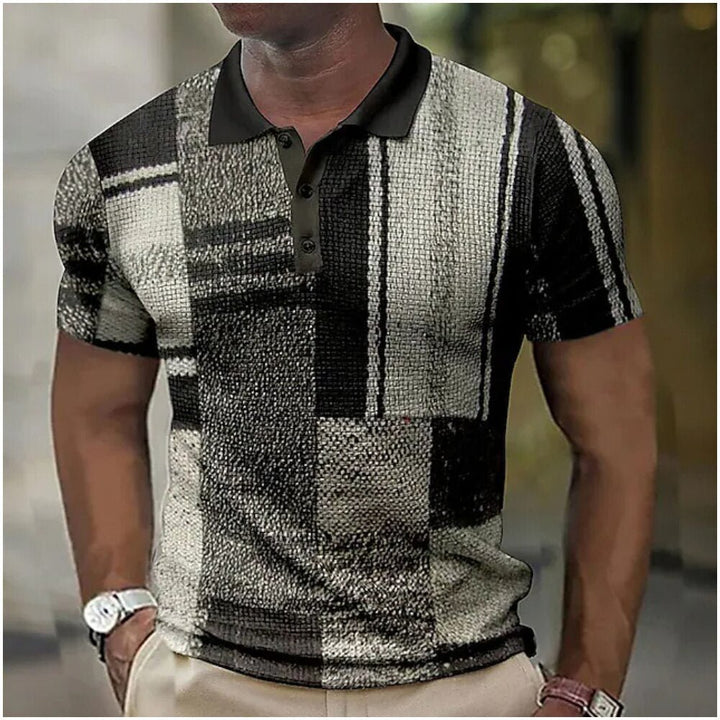 Levoire | Polo À Motif Unique Noir Blanc 2