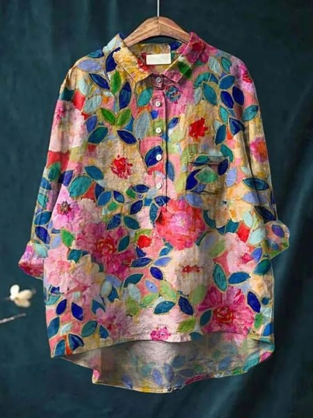 Levoire | Lila Blouse Motif Floral Chemisier Pour Un Look Frais Et Décontracté Fleurs 14