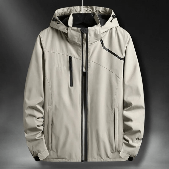 Levoire | Veste pour hommes Veste imperméable hommes Protège contre la pluie et le vent Confortable Beige Blanc