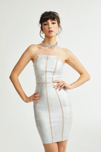 Levoire | Robe Mini Bandage Argent