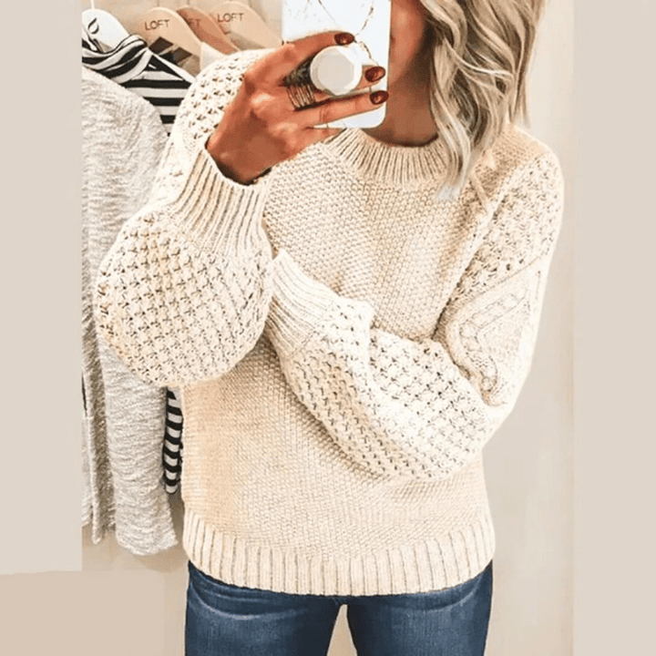 Levoire | Pull Cachemire Femme Doux Chaud Décontracté Beige
