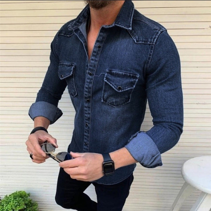 Levoire | Chemise Durable Slim Fit Mélange De Coton Pour Des Looks Décontractés Et Élégants Bleu foncé