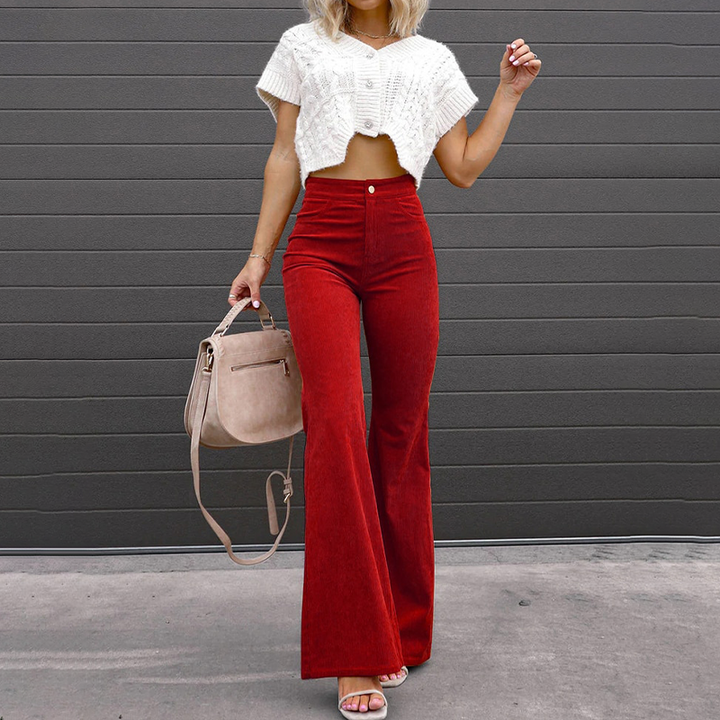 Levoire | Pantalons Sculptants À Taille Haute Stylés Rot