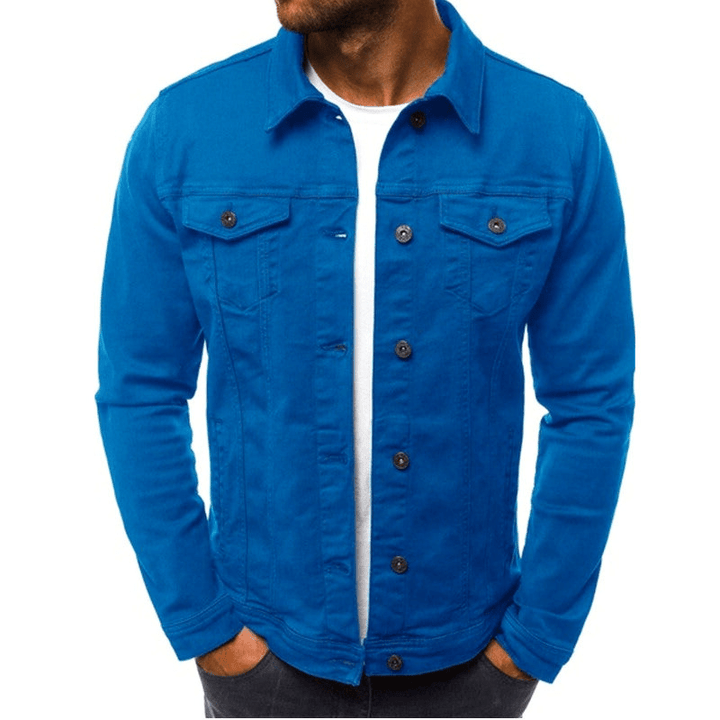 Levoire | Veste pour hommes Veste en denim décontractée pour hommes Veste en jean pour hommes Bleu