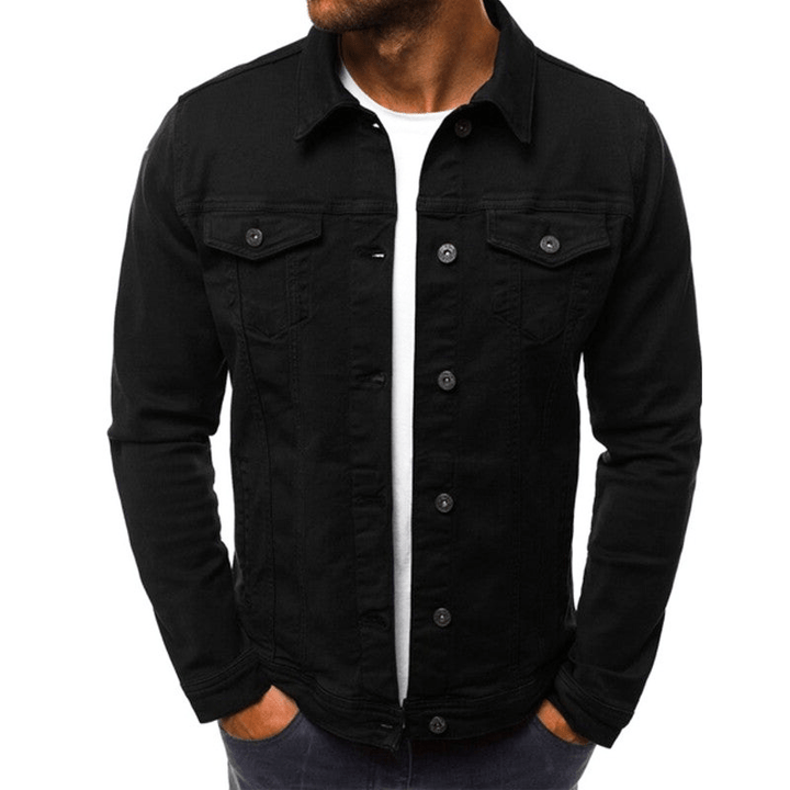 Levoire | Veste pour hommes Veste en denim décontractée pour hommes Veste en jean pour hommes Noir