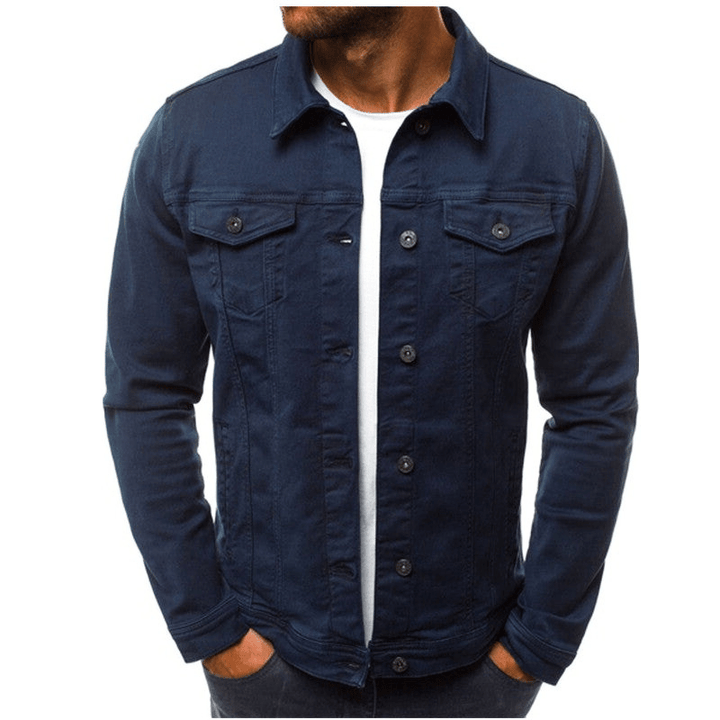 Levoire | Veste pour hommes Veste en denim décontractée pour hommes Veste en jean pour hommes Bleu Foncé