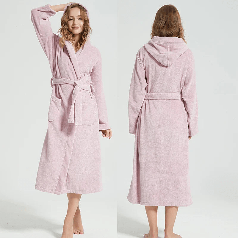 Levoire | Peignoir Luxe Respirant Capuche Rosa