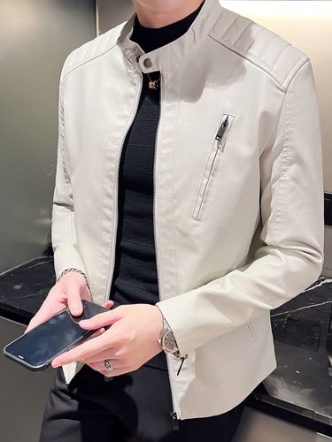 Levoire | Veste De Moto En Cuir Pu Pour Hommes Élégante Avec Poches