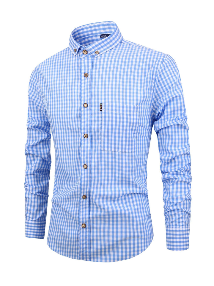 Levoire | Chemise À Carreaux Élégante Pour Hommes Kanavalla Bleu clair à carreaux