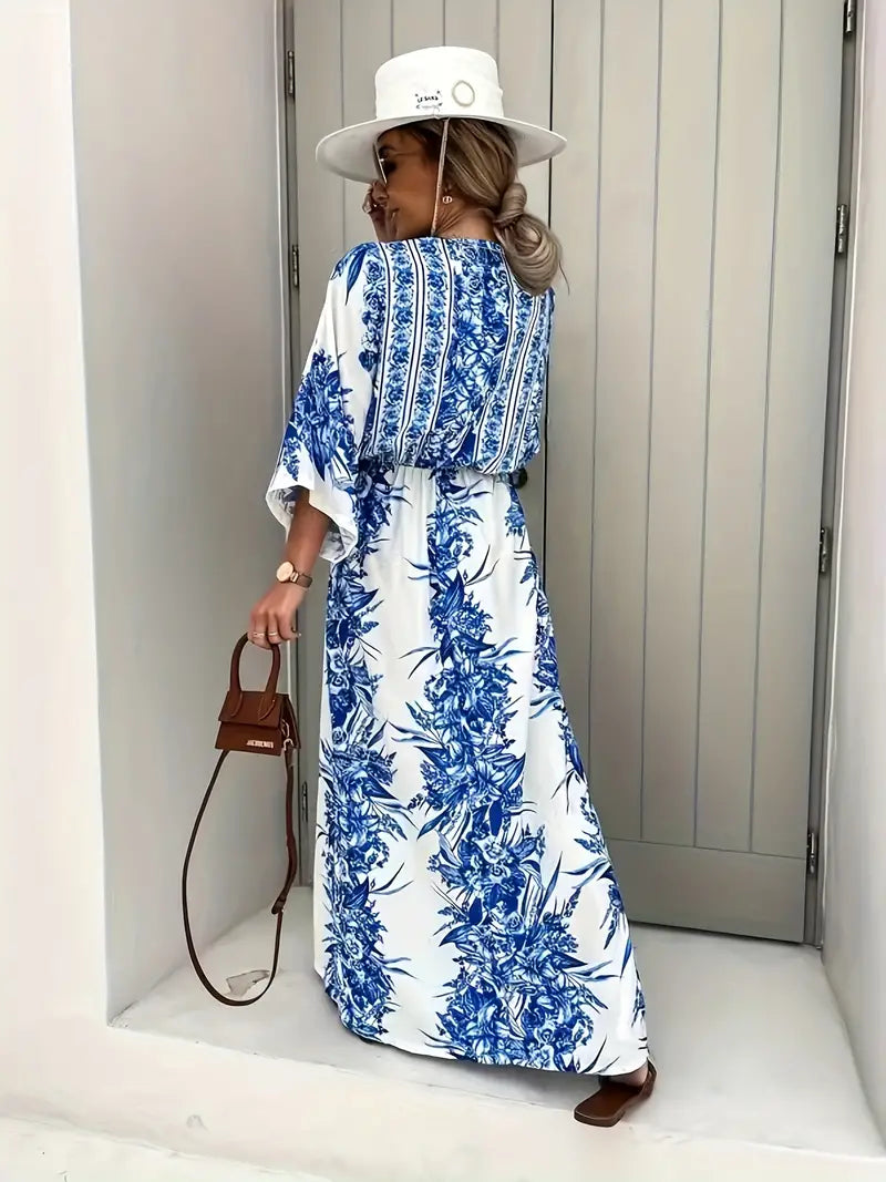Levoire | Robe Ample Et Fendue Avec Imprimé Floral