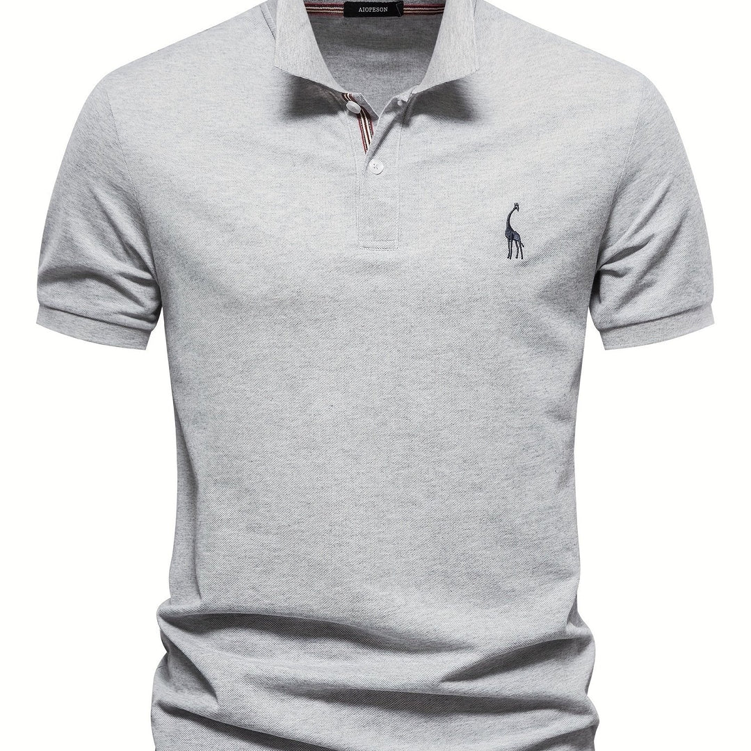 Levoire | Chemise Pour Hommes Unie Avec Motif De Girafe Gris clair
