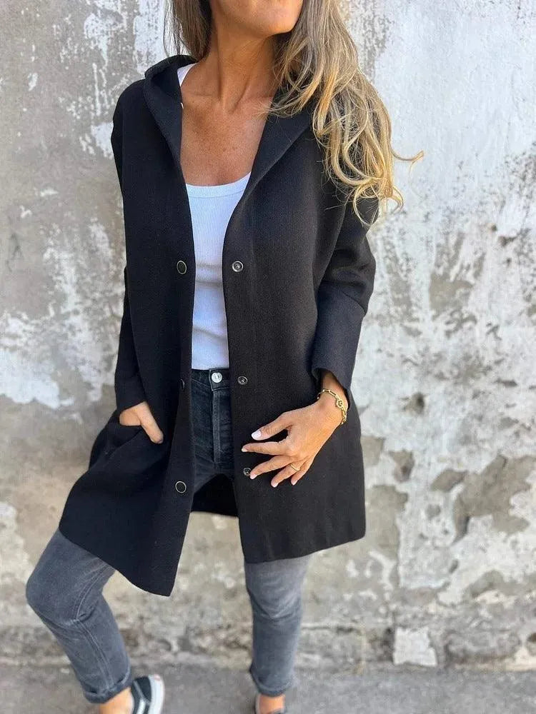 Levoire | Rennokas à un rang sweat à capuche cardigan Noir