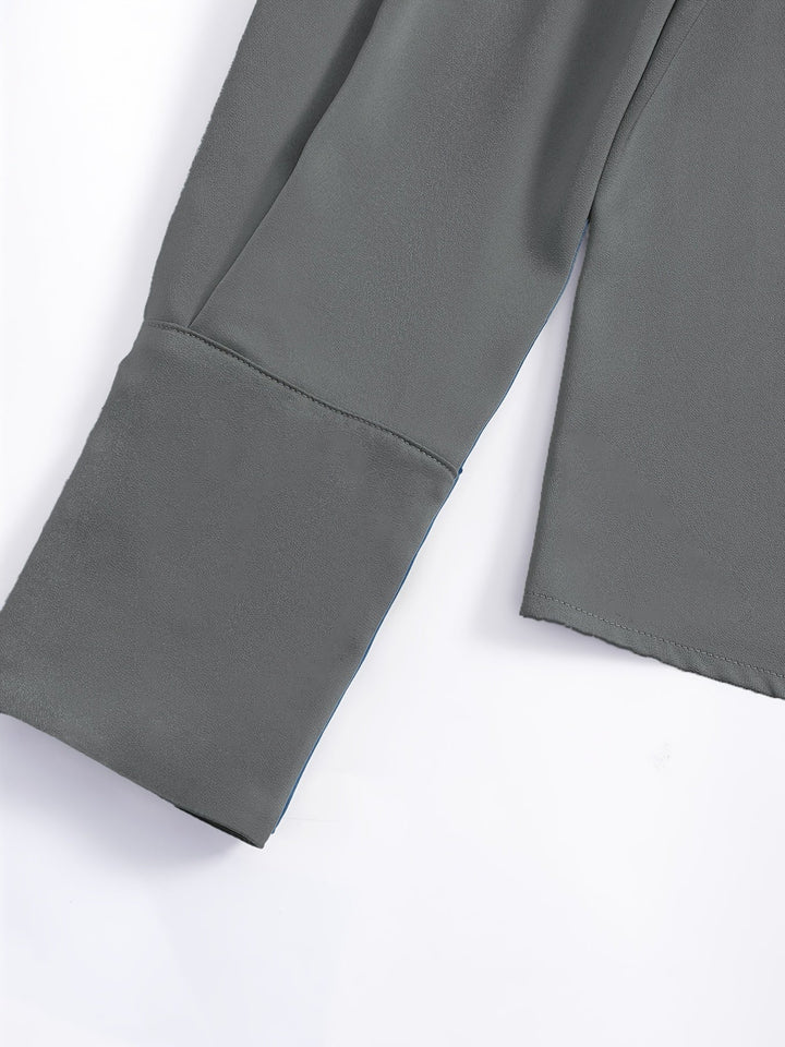 Levoire | Femmes Chemise En Satin Élégante, Col Revers Avec Détails De Boutons