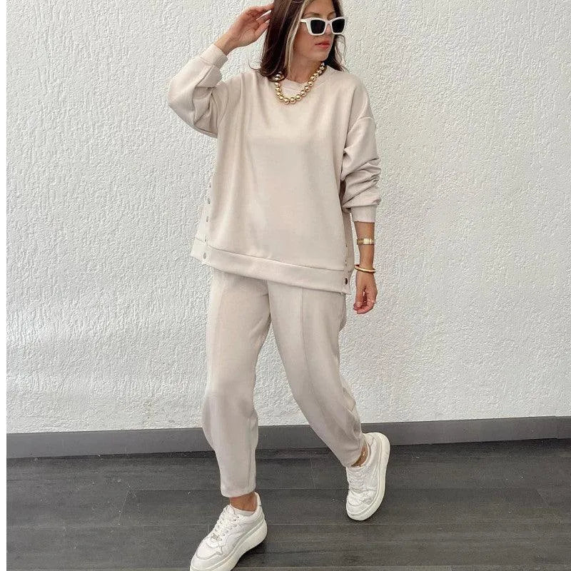 Levoire | Ensemble de sport avec un pantalon décontracté et une chaîne de cheville Manteaux Blanc