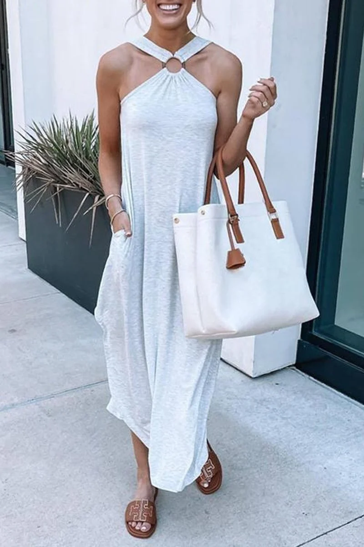 Levoire | Long Maxi Dress Pour Beach Days Blanc