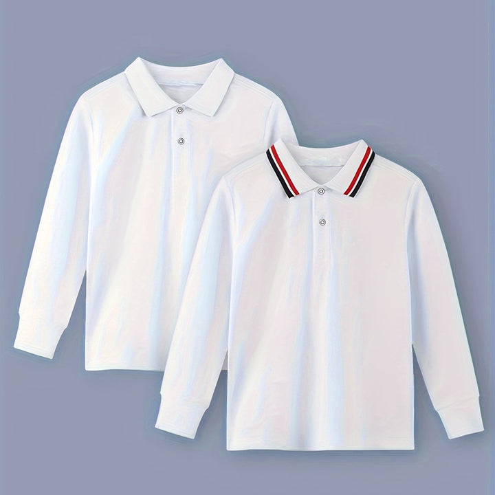 Levoire | Chemise Blanche Pour Garçon À Manches Longues Emballages en corde blancs 2 pcs 5-6A