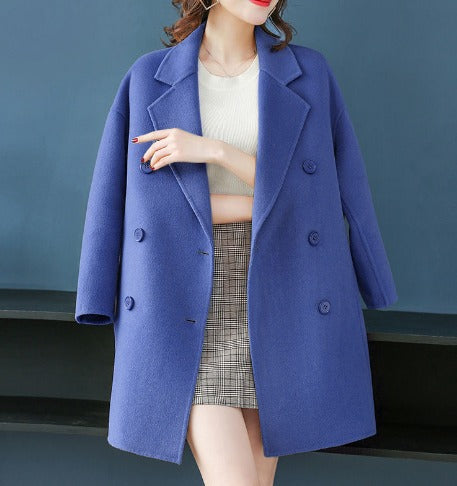 Levoire | Manteau En Laine Long Pour Femmes Bleu - Indisponible