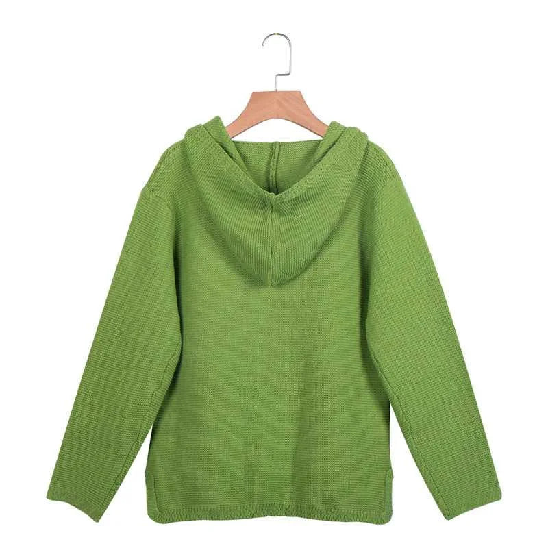 Levoire | Veste tricotée à capuche à manches longues avec bouton