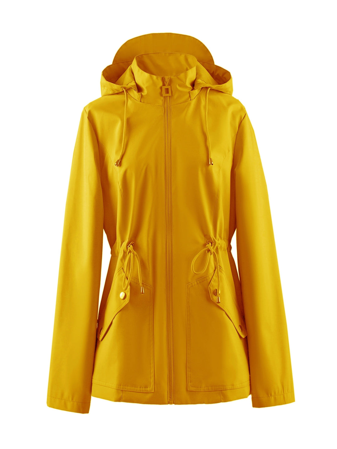 Levoire | Veste Imperméable À Taille Haute Pour Le Printemps / L'Automne Avec Capuche Kurkkuma