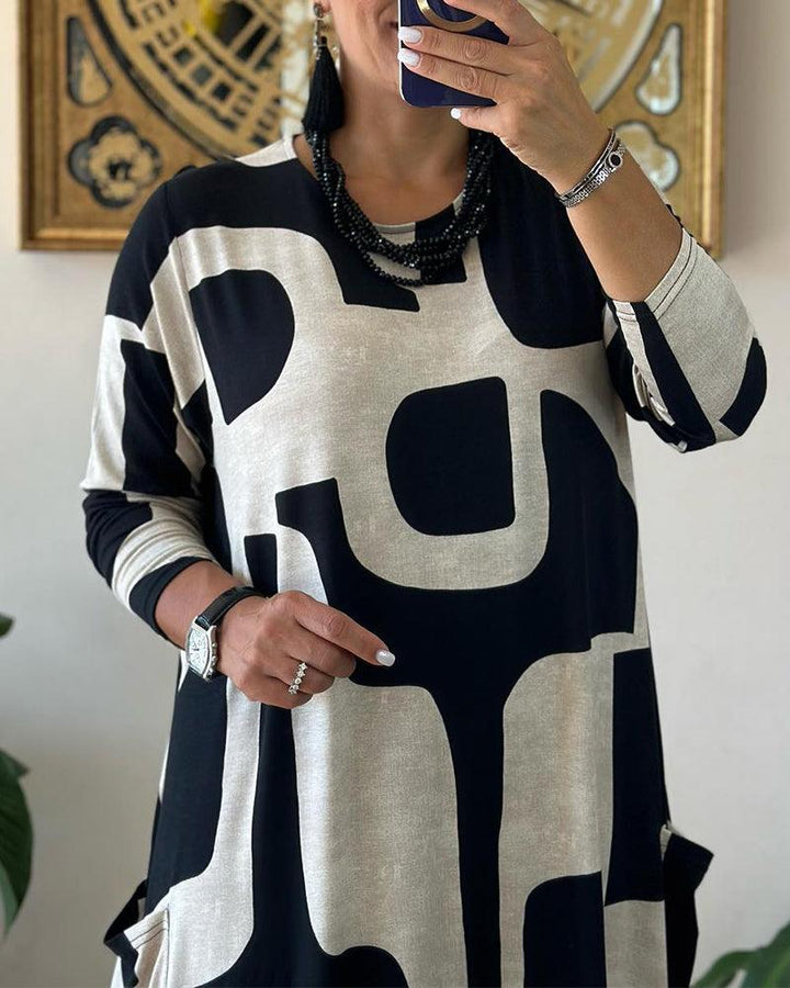Levoire | Robe À Manches Longues Avec Imprimé Moderne