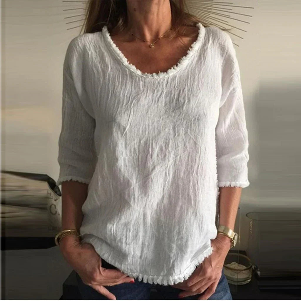 Levoire | Haut En Lin - Confortable Et Élégant Blanc