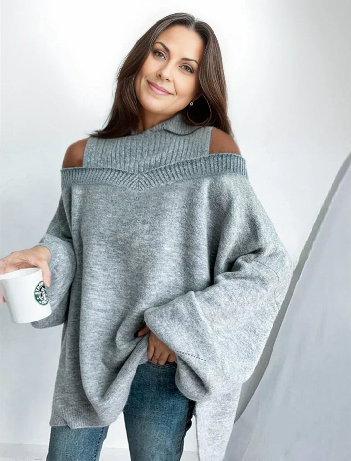 Levoire | Pull Confortable Intemporel Avec Col Montant Gris