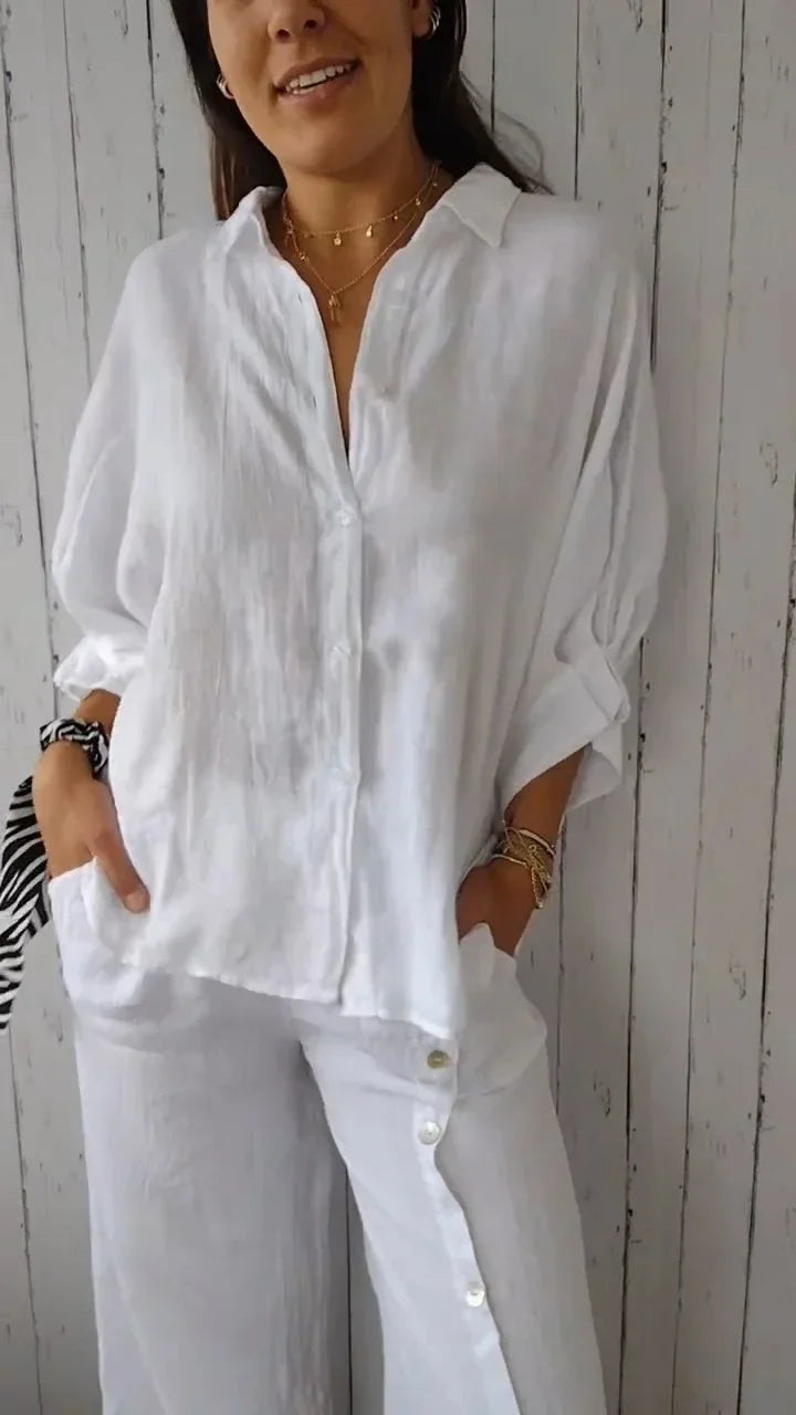 Levoire | Chemise à motif noué en coton et lin