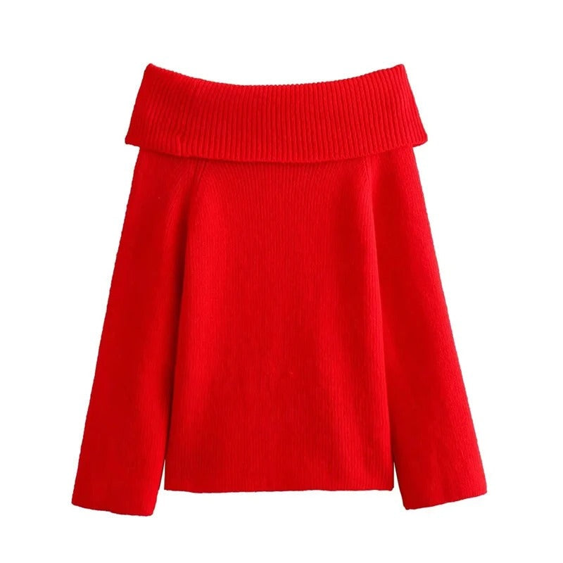 Levoire | Pull Luxe À Épaules Dénudées À Manches Longues Rot