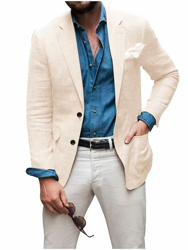 Levoire | Veste En Lin Pour Hommes Beige
