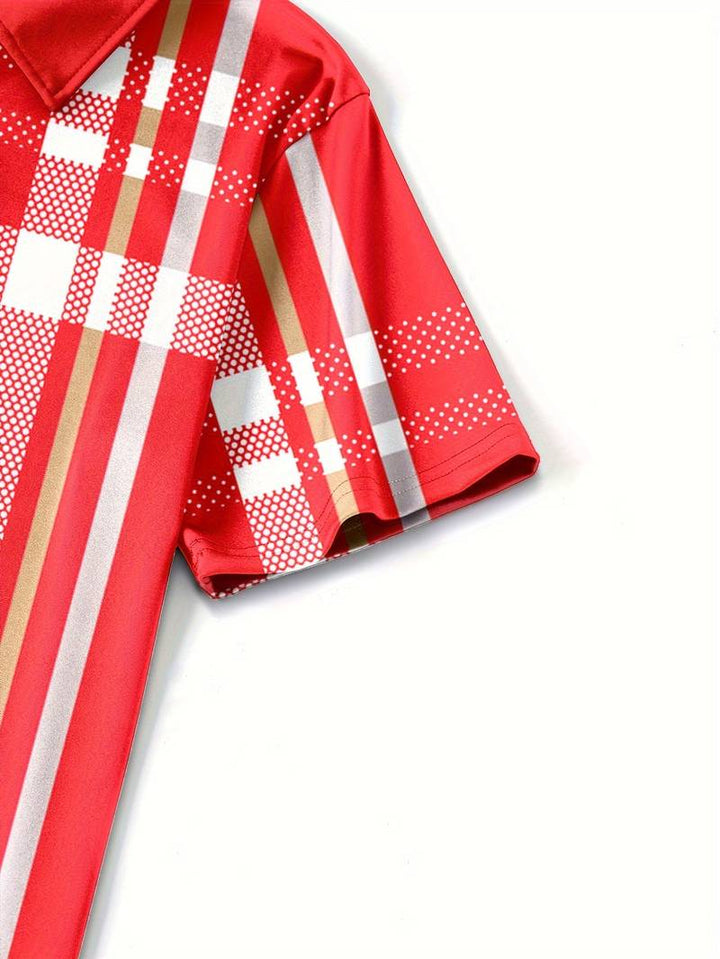 Levoire | Chemise De Golf Rouge À La Mode Dans Le Style De Rue
