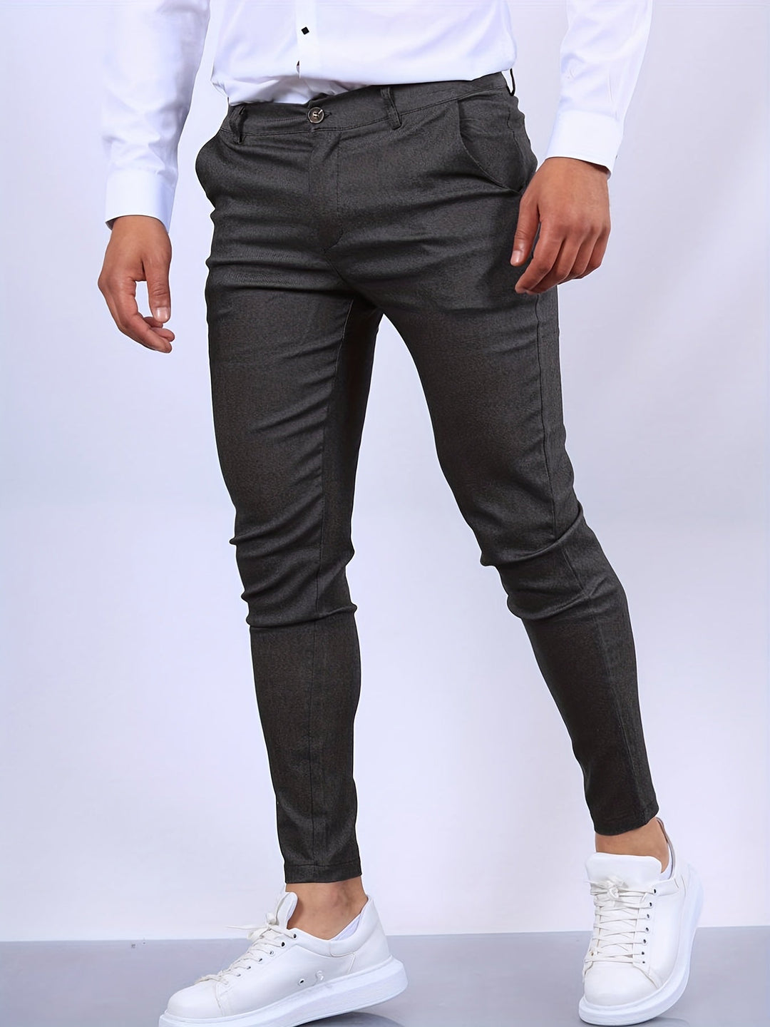 Levoire | Pantalon Chino Slim Fit Blanc Gris foncé